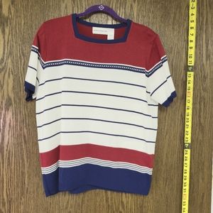 Alfred Dunner Size Large red white and  blue short sleeve sweater